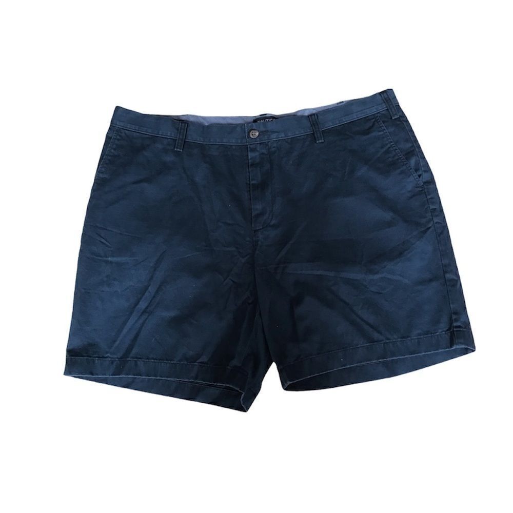 Nautica Navy Blue Chino Flat Front Shorts